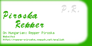 piroska repper business card